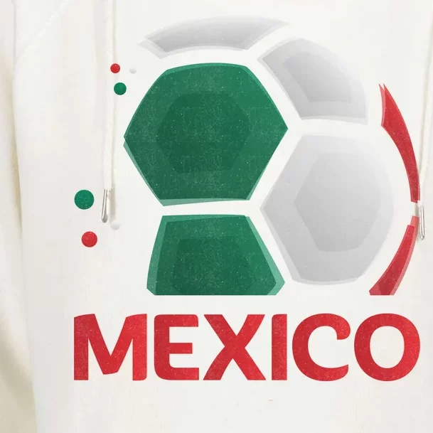 Mexico Soccer Jersey Logo Womens Funnel Neck Pullover Hood