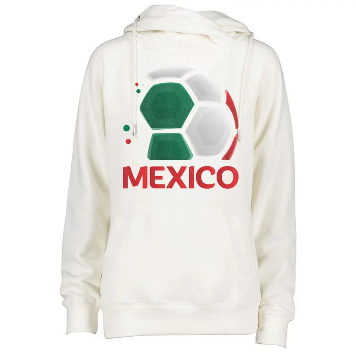 Mexico Soccer Jersey Logo Womens Funnel Neck Pullover Hood