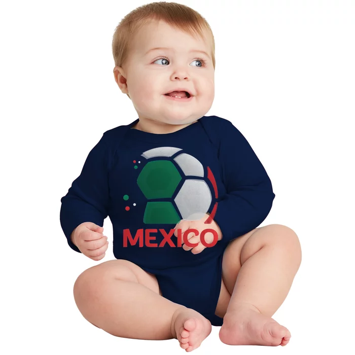 Mexico Soccer Jersey Logo Baby Long Sleeve Bodysuit