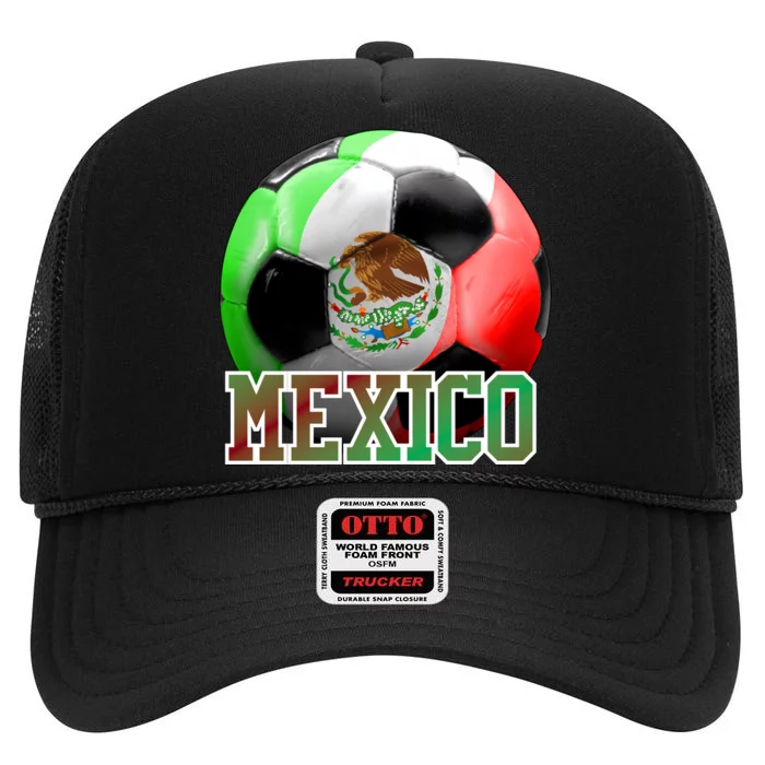 Mexico Soccer Logo High Crown Mesh Trucker Hat