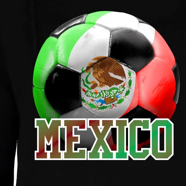 Mexico Soccer Logo Womens Funnel Neck Pullover Hood