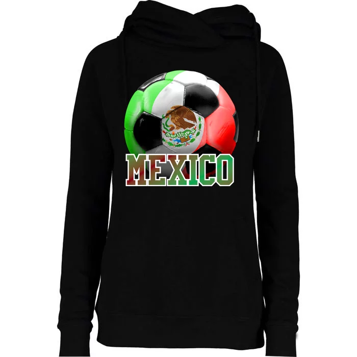 Mexico Soccer Logo Womens Funnel Neck Pullover Hood