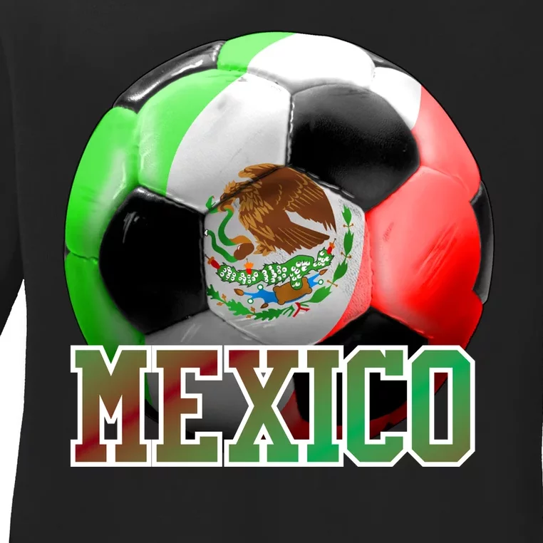 Mexico Soccer Logo Ladies Long Sleeve Shirt