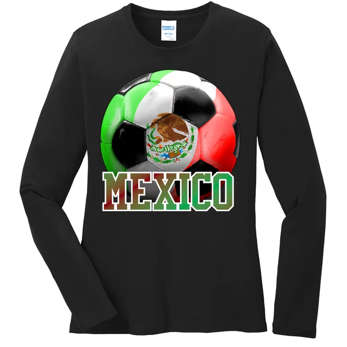 Mexico Soccer Logo Ladies Long Sleeve Shirt