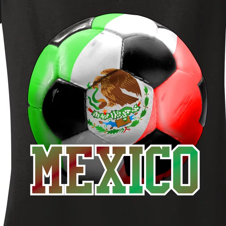 Mexico Soccer Logo Women's V-Neck T-Shirt