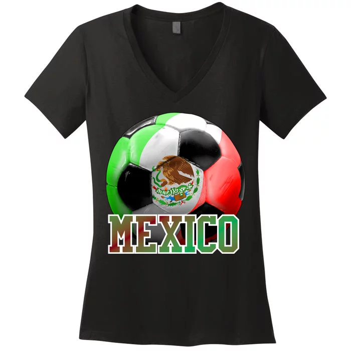 Mexico Soccer Logo Women's V-Neck T-Shirt