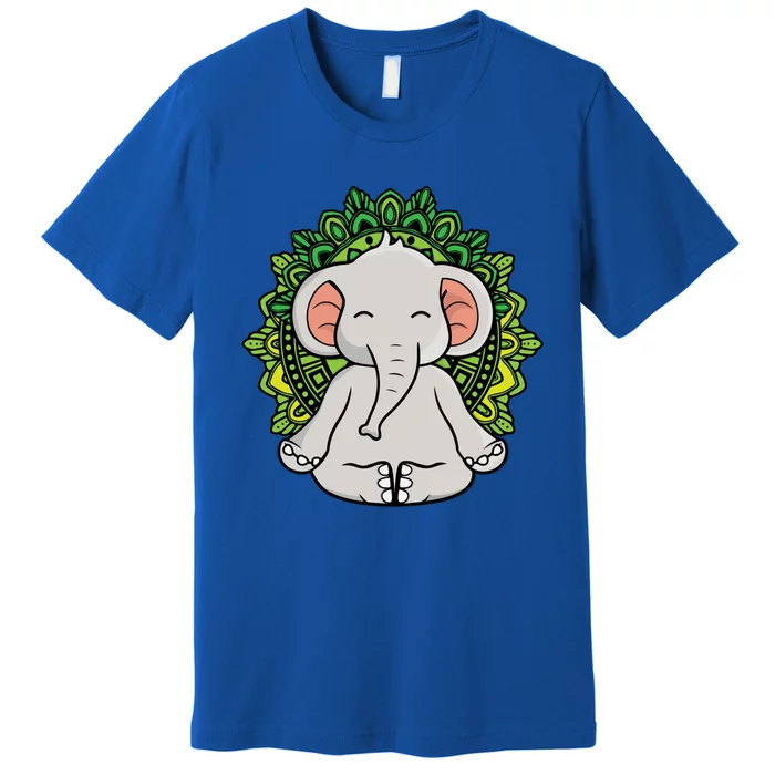 Meditating Elephant Yoga Lover Elephant Cool Gift Premium T-Shirt