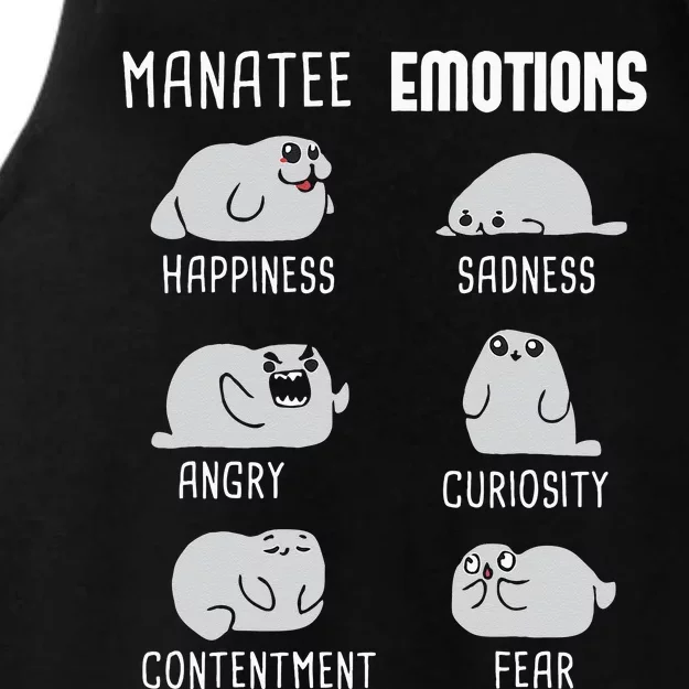 Manatee Emotions Zookeeper Marine Biologist Animal Lover Ladies Tri-Blend Wicking Tank