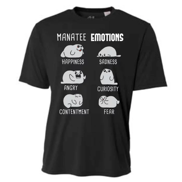 Manatee Emotions Zookeeper Marine Biologist Animal Lover Cooling Performance Crew T-Shirt