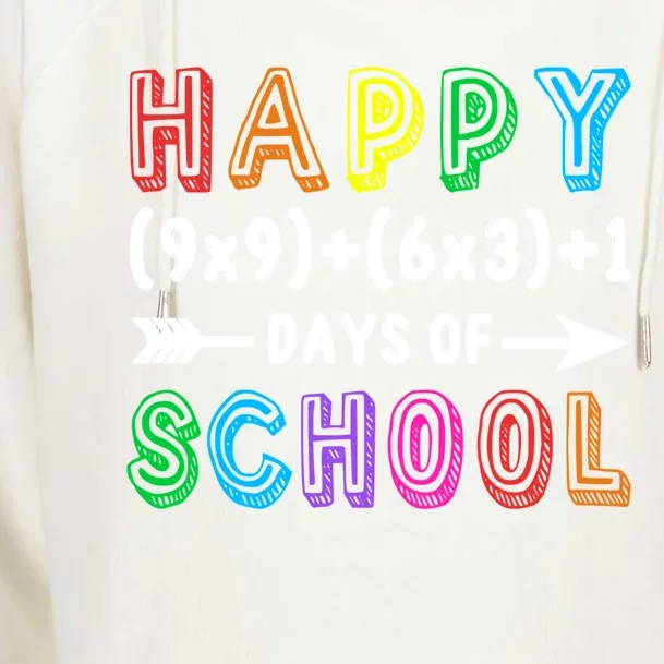 Math Formula 100 Days Of School Funny Gift Math Teacher 100th Day Cute Gift Womens Funnel Neck Pullover Hood