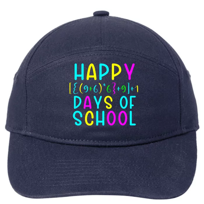 Math Formula 100 Days Of School Meaningful Gift Teacher Student Gift 7-Panel Snapback Hat