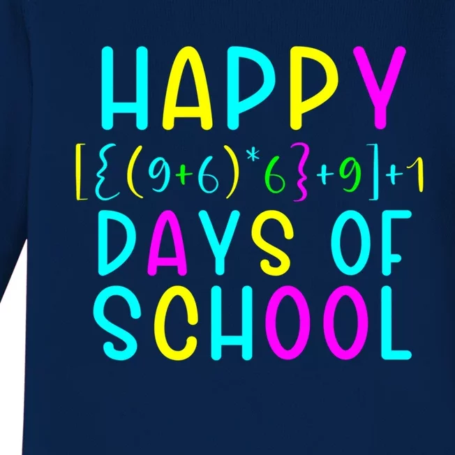 Math Formula 100 Days Of School Meaningful Gift Teacher Student Gift Baby Long Sleeve Bodysuit