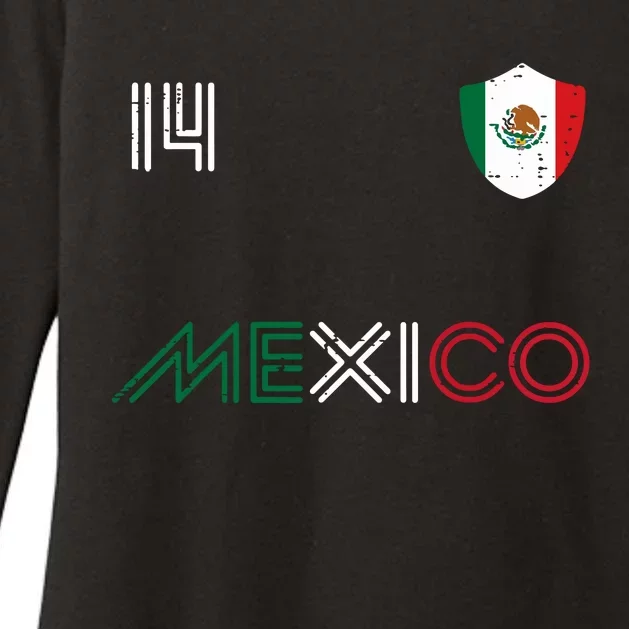 Mexico Flag 14 Mexican Soccer Fan Women Womens CVC Long Sleeve Shirt