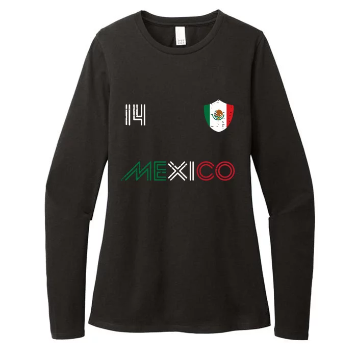 Mexico Flag 14 Mexican Soccer Fan Women Womens CVC Long Sleeve Shirt