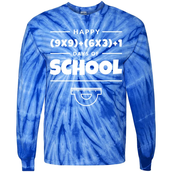 Math Formula 100 Days Of School Teacher Great Gift Tie-Dye Long Sleeve Shirt