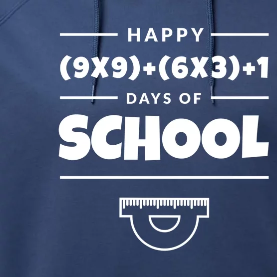 Math Formula 100 Days Of School Teacher Great Gift Performance Fleece Hoodie