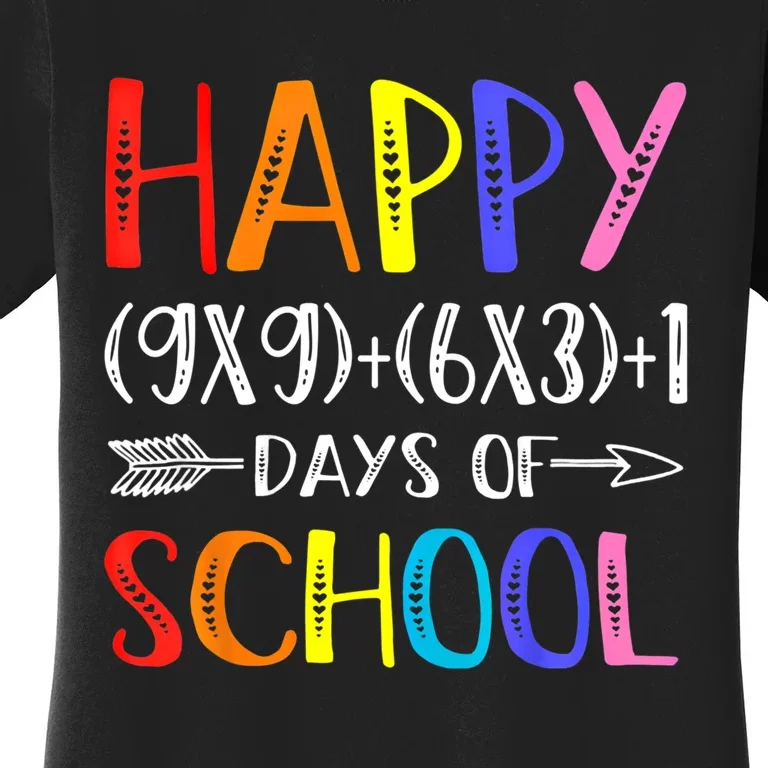 Math Formula 100 Days Of School Funny Math Teacher 100th Day Gift Women's T-Shirt