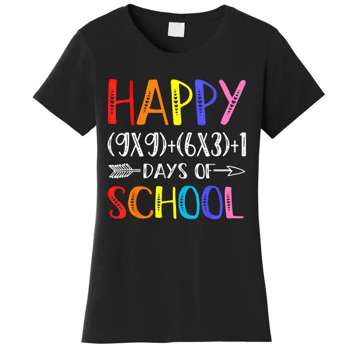 Math Formula 100 Days Of School Funny Math Teacher 100th Day Gift Women's T-Shirt