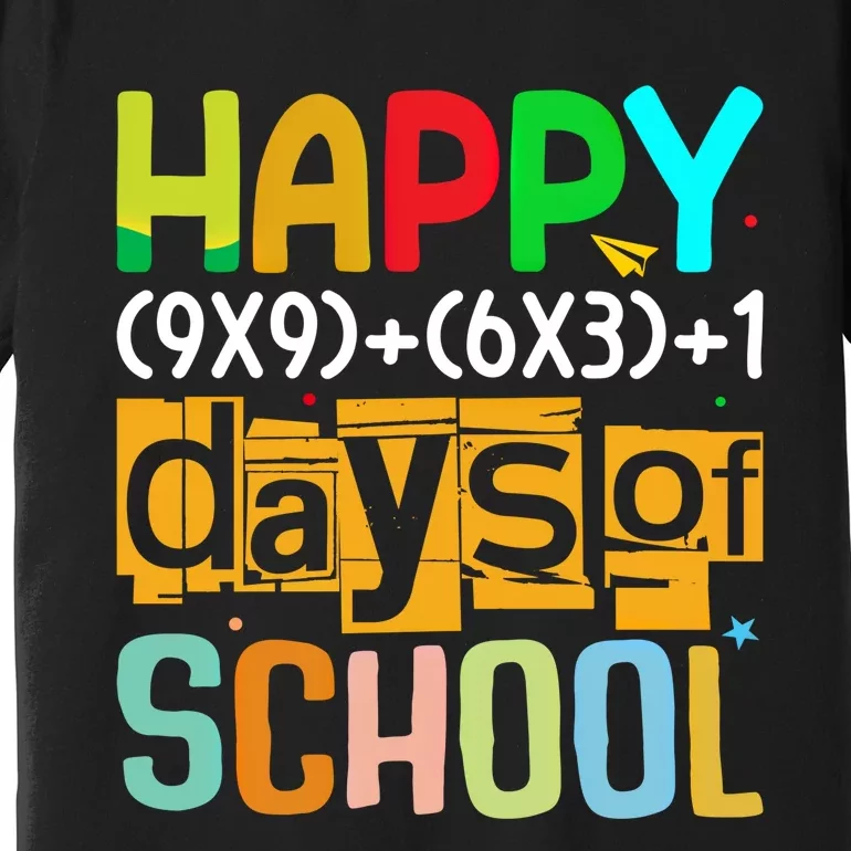 Math Formula 100 Days Of School Funny Math Teacher 100th Day Gift Premium T-Shirt