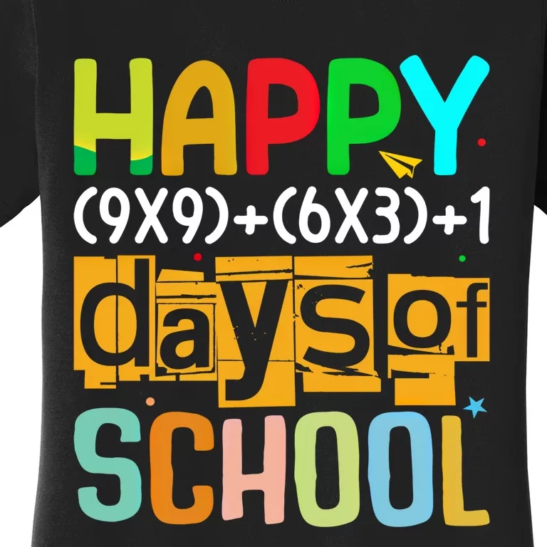 Math Formula 100 Days Of School Funny Math Teacher 100th Day Gift Women's T-Shirt