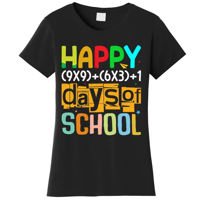 Math Formula 100 Days Of School Funny Math Teacher 100th Day Gift Women's T-Shirt