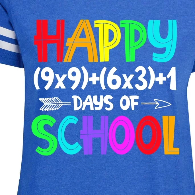 Math Formula 100 Days Of School Math Teacher 100th Day Enza Ladies Jersey Football T-Shirt