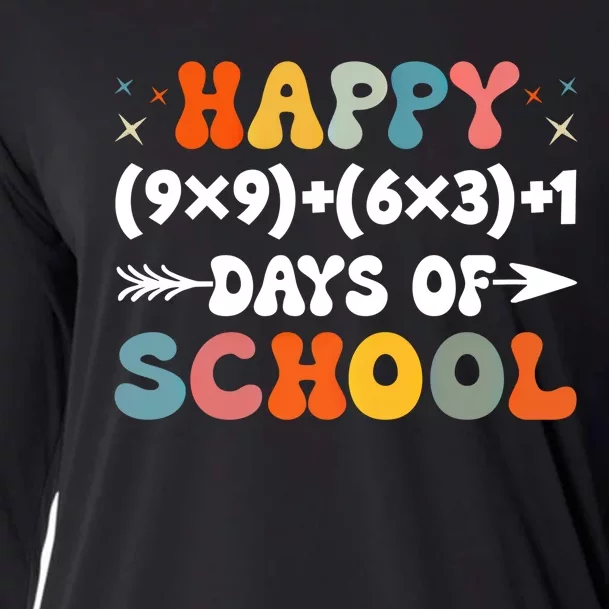 Math Formula 100 Days Of School Groovy Math Teacher Cute Gift Cooling Performance Long Sleeve Crew