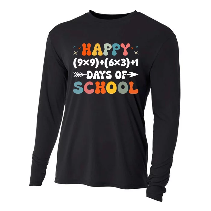 Math Formula 100 Days Of School Groovy Math Teacher Cute Gift Cooling Performance Long Sleeve Crew