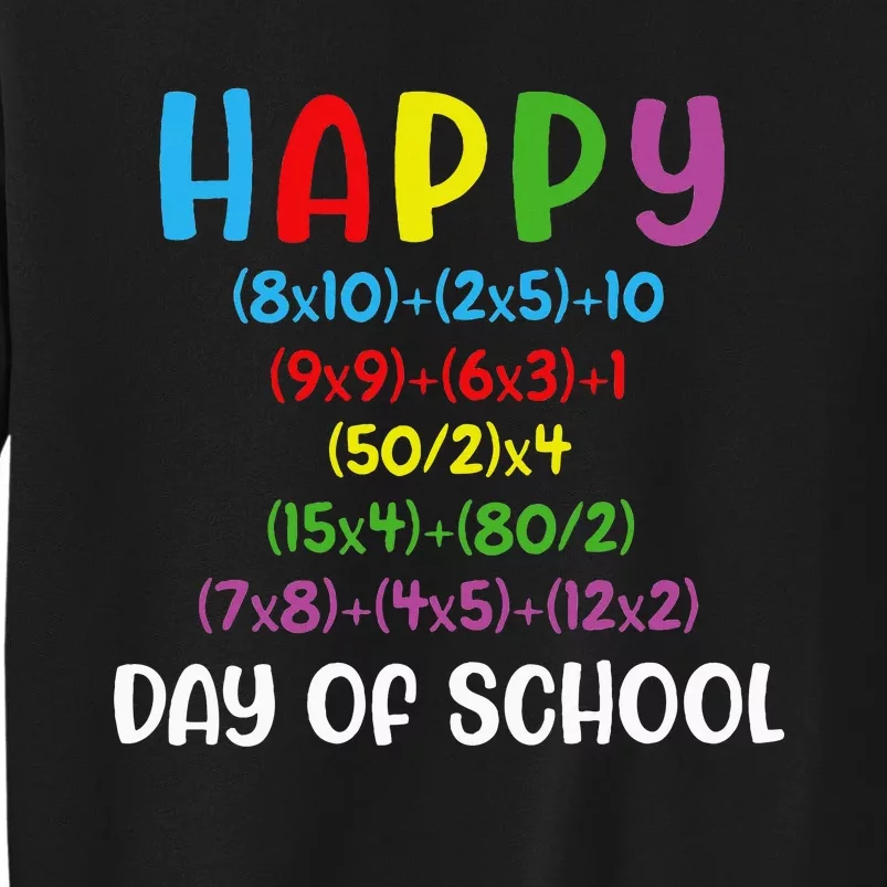 Math Formula 100 Days Of School Funny Math Teacher 100th Day Tall Sweatshirt