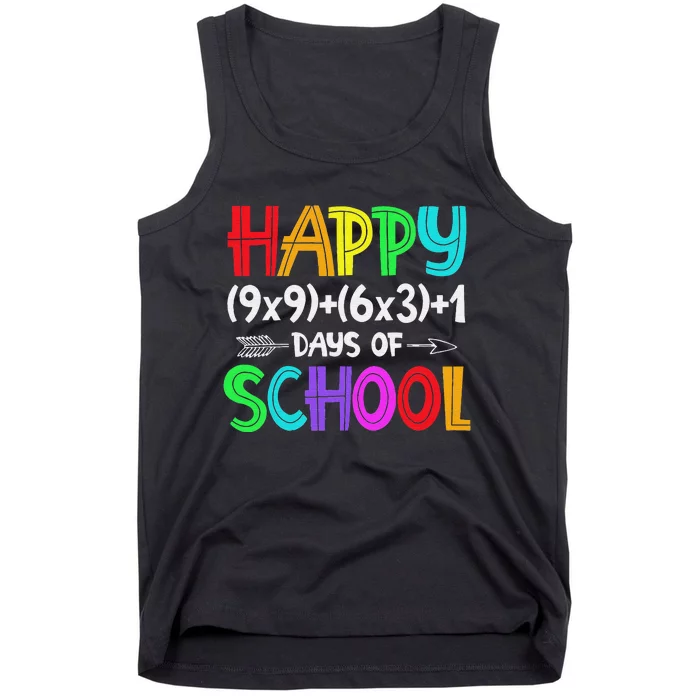 Math Formula 100 Days Of School funny Math Teacher Tank Top