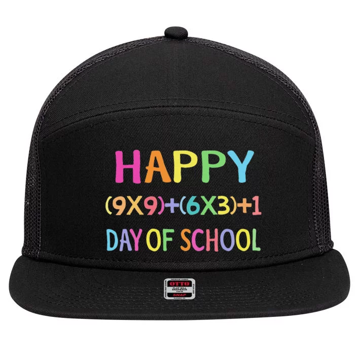 Math Formula 100 Days Of School Teacher 7 Panel Mesh Trucker Snapback Hat