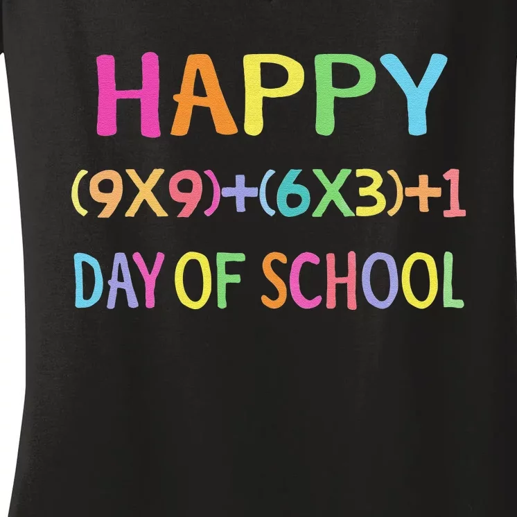 Math Formula 100 Days Of School Teacher Women's V-Neck T-Shirt