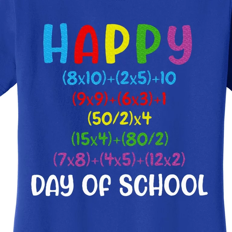 Math Formula 100 Days Of School Funny Math Teacher 100th Day Women's T-Shirt