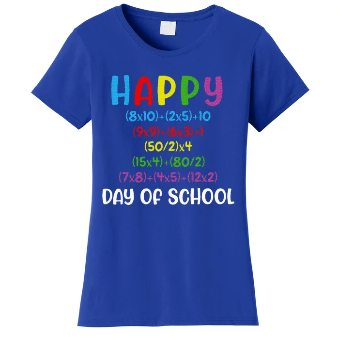 Math Formula 100 Days Of School Funny Math Teacher 100th Day Women's T-Shirt