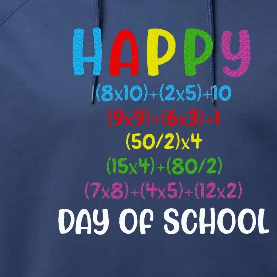 Math Formula 100 Days Of School Funny Math Teacher 100th Day Performance Fleece Hoodie