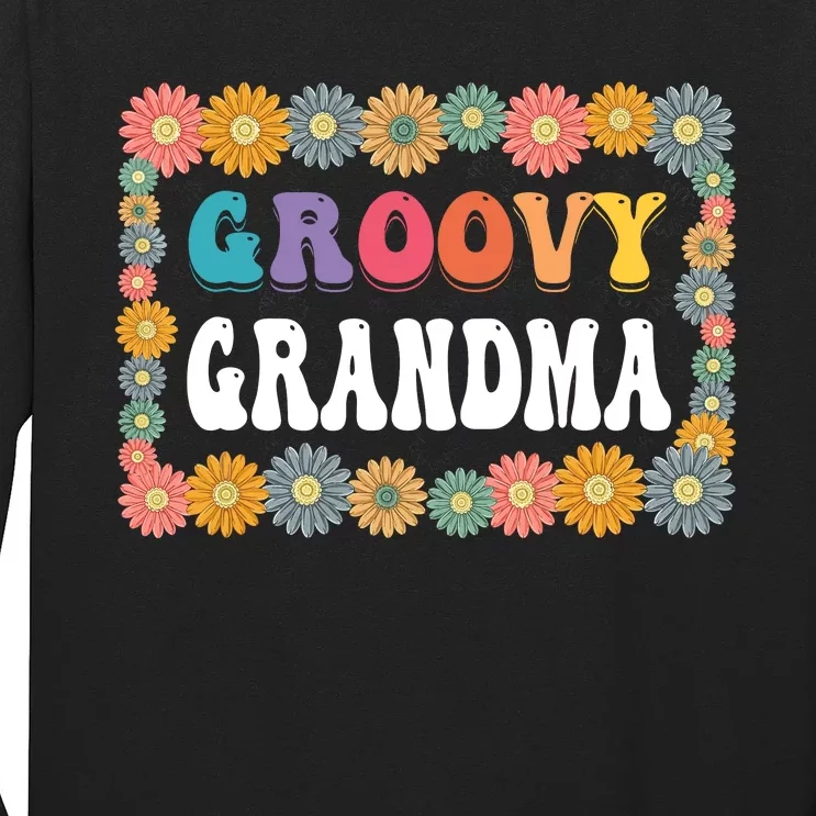 Matching Family 1st Birthday Retro Boho Party Groovy Grandma Long Sleeve Shirt