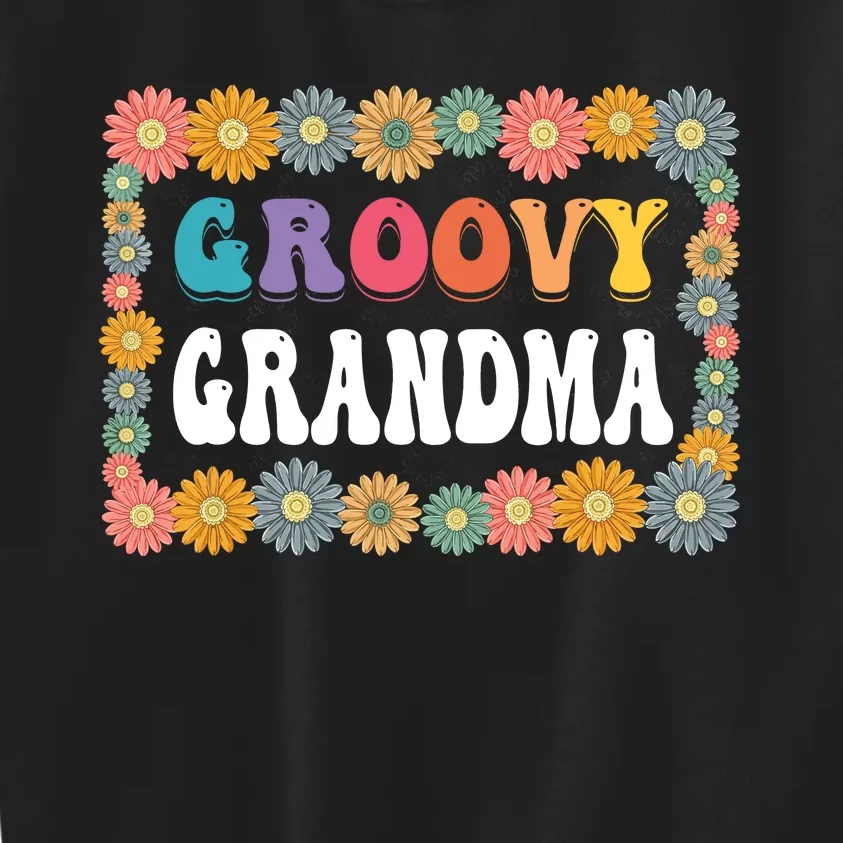 Matching Family 1st Birthday Retro Boho Party Groovy Grandma Kids Sweatshirt