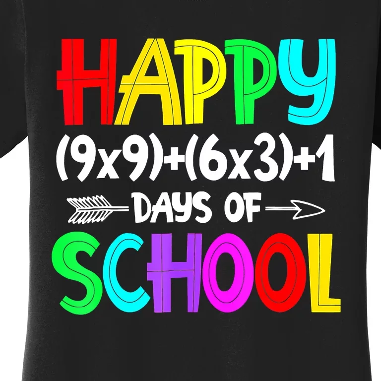 Math Formula 100 Days Of School Shirt Math Teacher 100th Day Women's T-Shirt