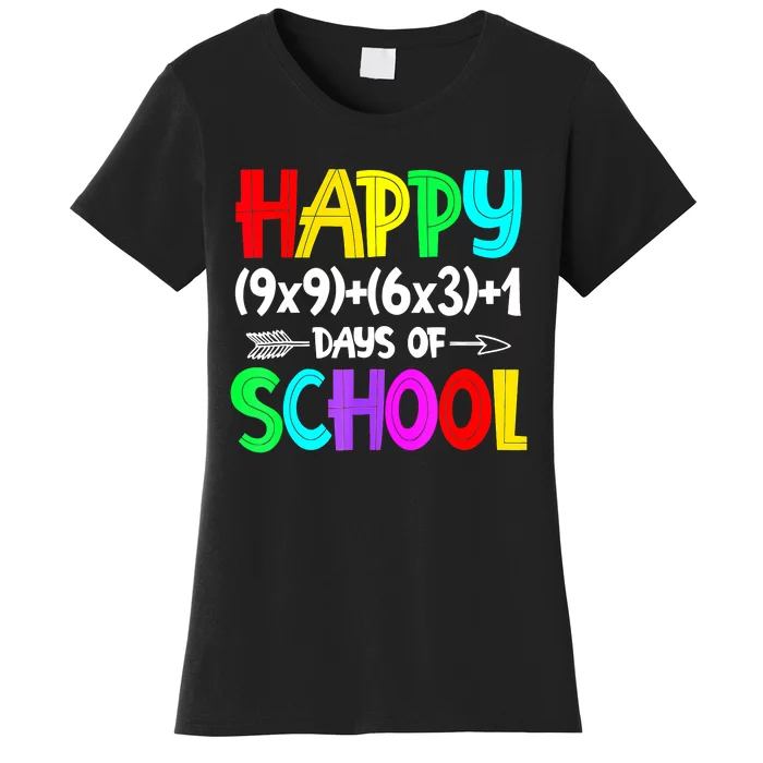 Math Formula 100 Days Of School Shirt Math Teacher 100th Day Women's T-Shirt