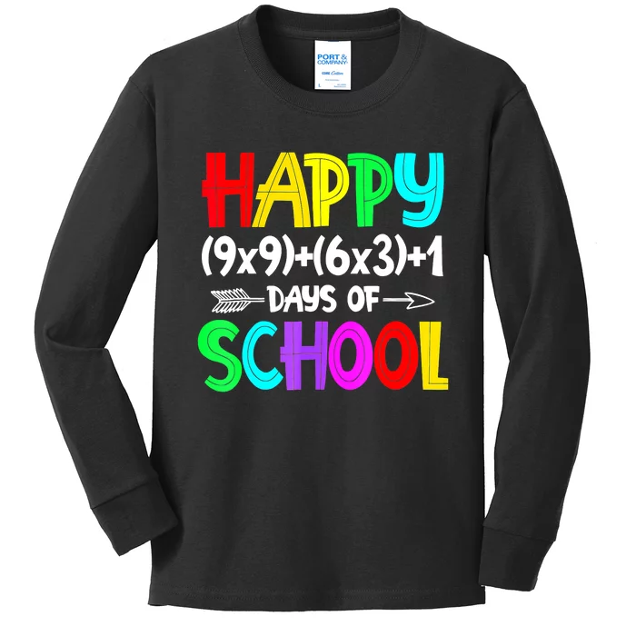 Math Formula 100 Days Of School Shirt Math Teacher 100th Day Kids Long Sleeve Shirt