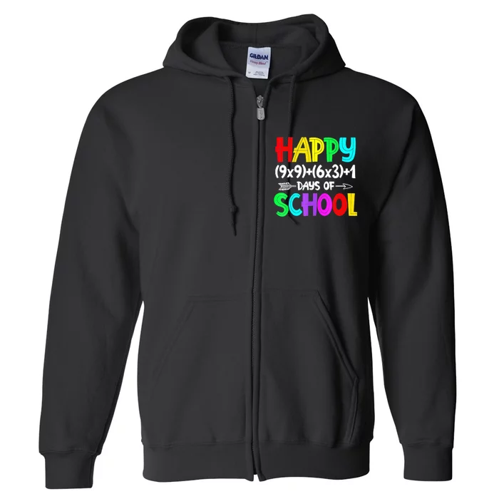 Math Formula 100 Days Of School Shirt Math Teacher 100th Day Full Zip Hoodie