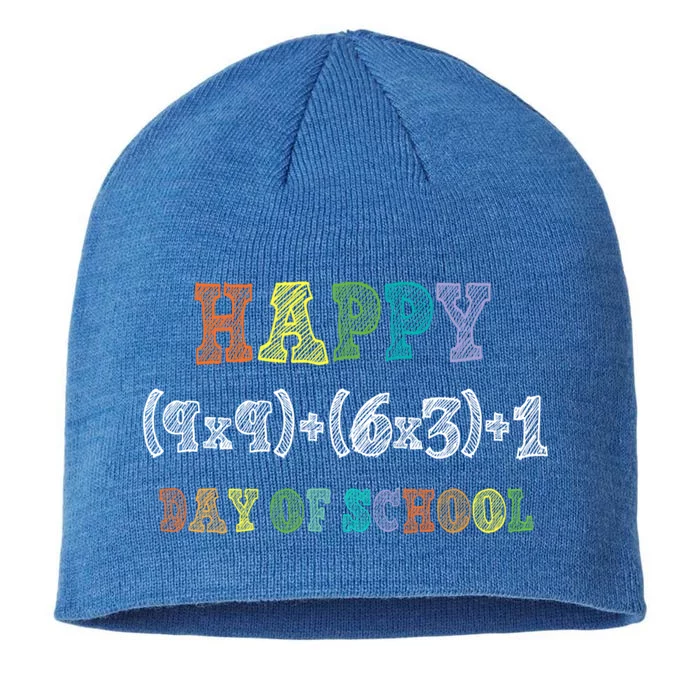 Math Formula 100 Days Of School 100th Day Funny Cute Long Gift 8 1/2in Sustainable Knit Beanie