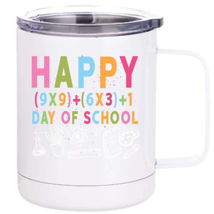 Math Formula 100 Days Of School Funny Teachers Gift Front & Back 12oz Stainless Steel Tumbler Cup