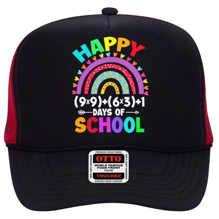 Math Formula 100 Days Of School Costume Math Teacher Gift High Crown Mesh Trucker Hat