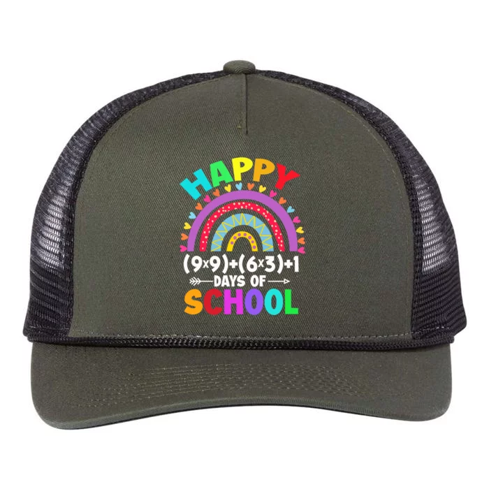 Math Formula 100 Days Of School Costume Math Teacher Gift Retro Rope Trucker Hat Cap