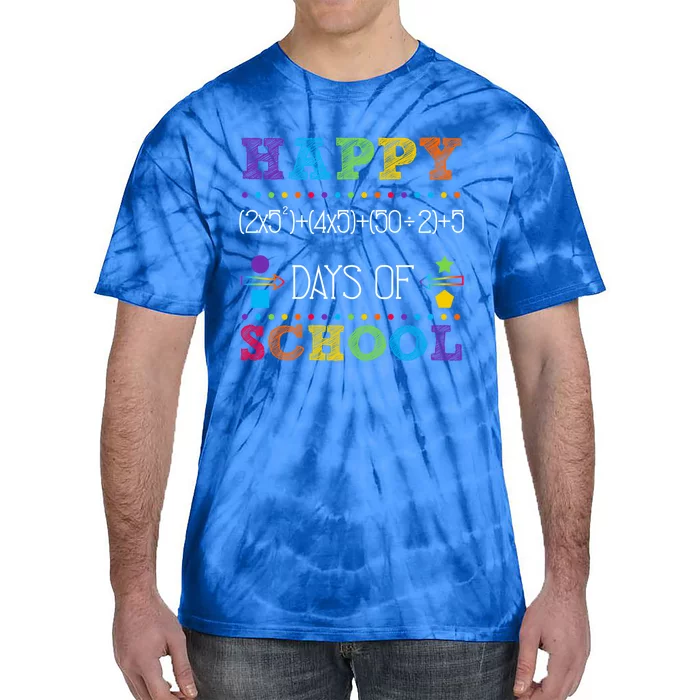 Math Formula 100 Days Of School Funny Math Teacher 100th Day Gift Tie-Dye T-Shirt