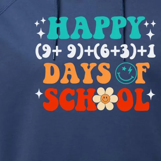 Math Formula 100 Days Of School Funny Teacher Gift Performance Fleece Hoodie