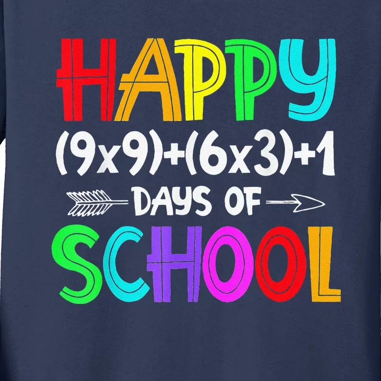 Math Formula 100 Days Of School Math Teacher 100th Day Kids Long Sleeve Shirt