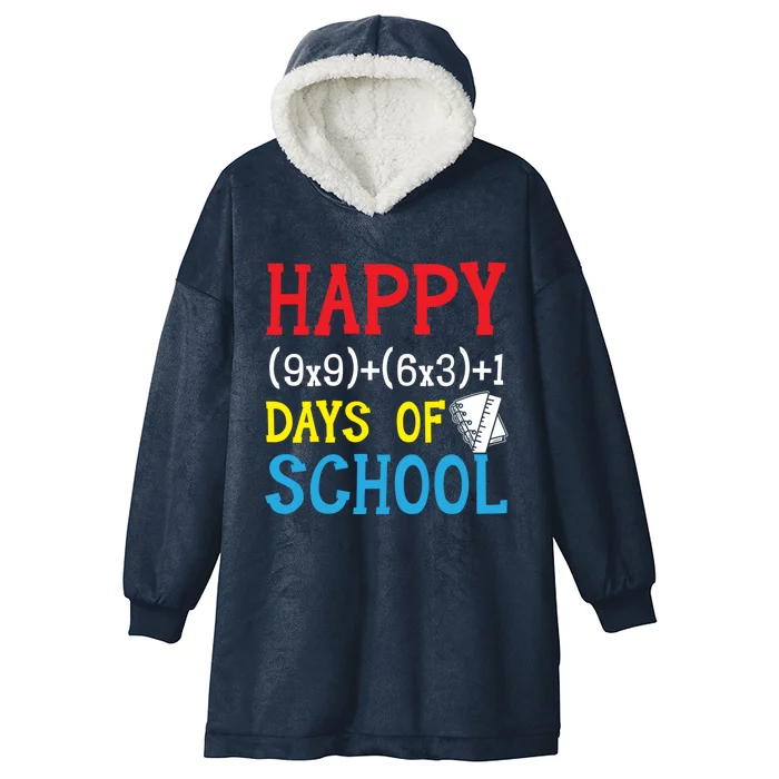 Math Formula 100 Days Of School Gift For A Math Teacher Funny Gift Hooded Wearable Blanket