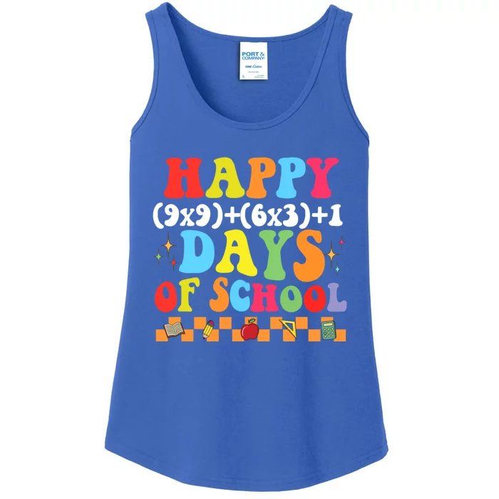 Math Formula 100 Days Of School Groovy 100th Day Teacher Funny Gift Ladies Essential Tank